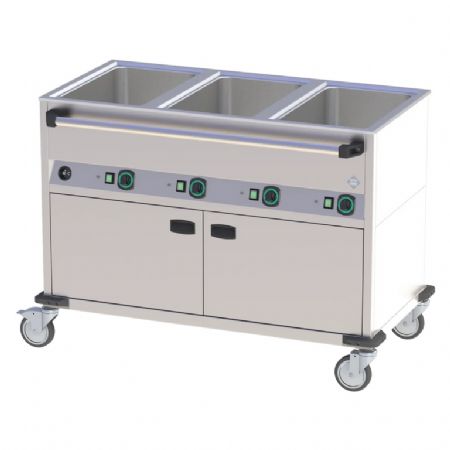 Bain marie mobile lectrique professionnel GN 3-1/1 recouvert chauff commande sur le ct long