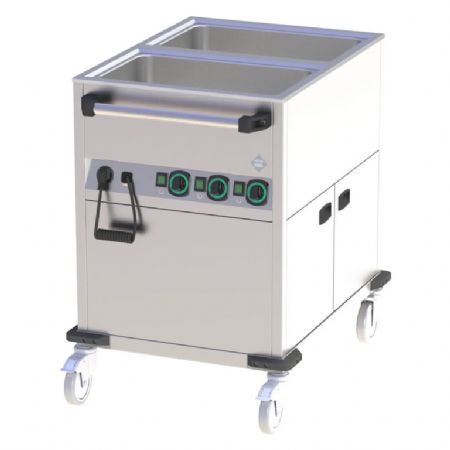 Bain marie mobile lectrique professionnel GN 2-1/1 recouvert chauff commande sur le ct court