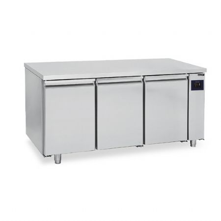 Meuble rfrigr ptisserie  distance 3 portes plan en inox avec dosseret -2/+8C - WiFi