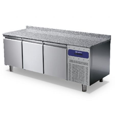 Meuble rfrigr ptisserie 3 portes 600x400 mm plan en granite avec dosseret -2/+8C