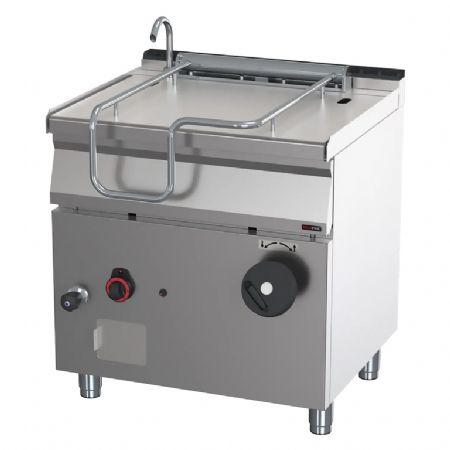 Sauteuse basculante pour cuisine professionnelle manuelle  gaz 50 l fond en inox