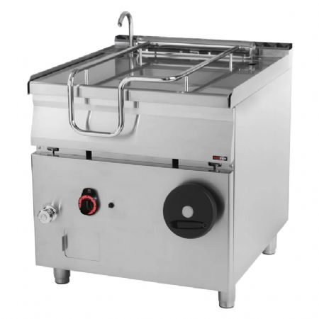 Sauteuse  bascule pour cuisines professionnelles manuelle  gaz cuve 80 l fond en inox