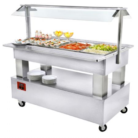 Buffet - Salad bar rfrigr, 4x GN1/1-150 (Bois Blanc) 1440x660x1370 mm