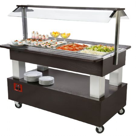 Buffet - Salad bar rfrigr, 4x GN 1/1-150 (bois Weng) 1440x660x1370 mm