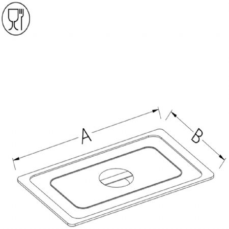 Couvercle  inox avec poigne standard 1/6