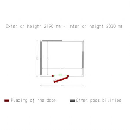 Chambre ISO 80, dim. int. 2430 x 2030 xh 2030 mm  (10,01 m)