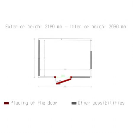 Chambre ISO 80, dim. int. 2830 x 2030 xh 2030 mm  (11,66 m)