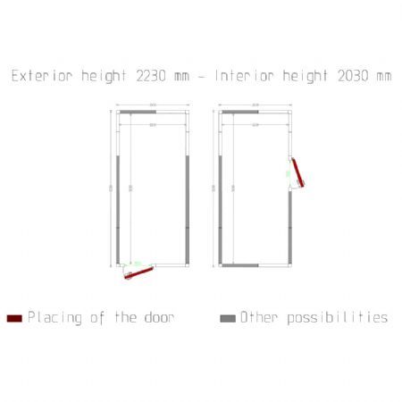 Chambre ISO 100, dim.int. 2230 x 5030 xh 2230 mm  (25,01 m)