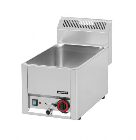 Bain-marie de table en inox GN 1/1 avec vanne de vidange - 328x609x436 mm