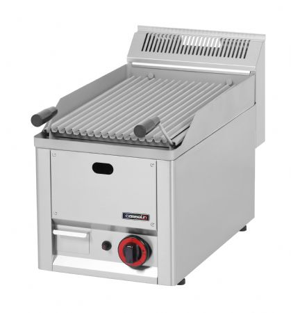 Grill professionnel gaz en inox  pierre de lave - 328x609x436