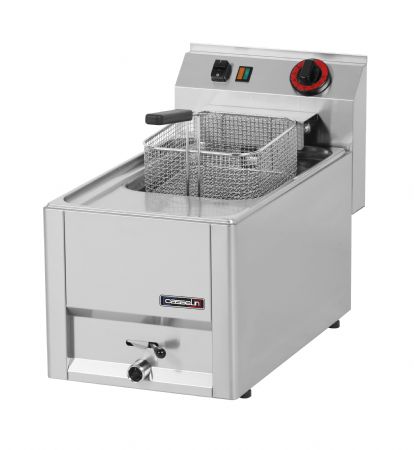 Friteuse  poser lectrique inox avec vanne de vidange 8 litres - 328x609x290 mm