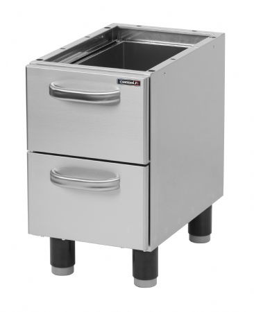 Soubassement en acier inox avec 2 tiroirs - 330x510x570