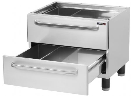 Soubassement inox avec 2 tiroirs - 660x510x570