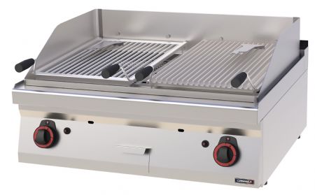 Grill inox  poser professionnel  pierre de lave double - 800x700x426