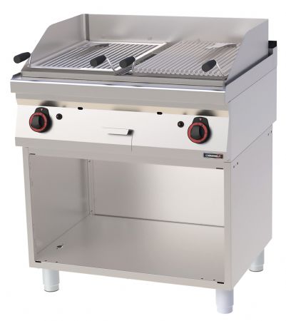 Grill professionnel inox avec soubassement  pierre de lave double - 800x700x1004