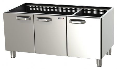 Soubassement inox avec 3 portes - 1200x700x600