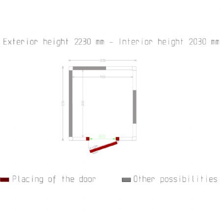 Chambre ISO 100, dim. int. 2030 x 1830 xh 2030 mm  (7,54  m)