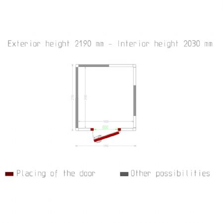 Chambre ISO 80, dim. int. 2030 x 1830 xh 2030 mm  (7,54 m)