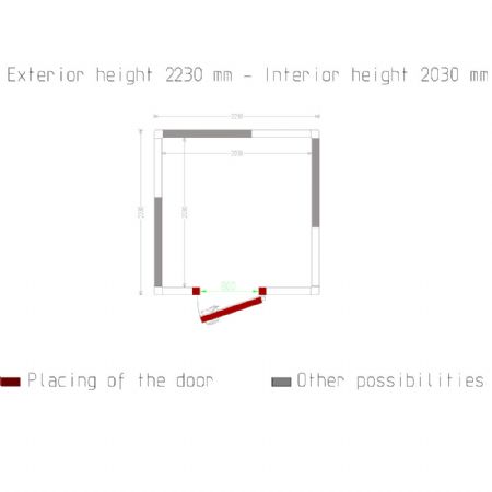 Chambre ISO 100, dim. int. 2030 x 2030 xh 2030 mm (8,37  m)