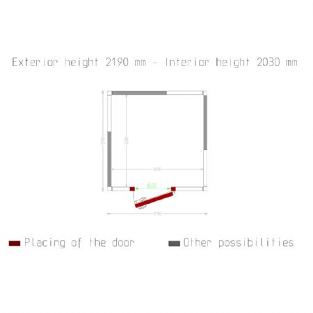 Chambre ISO 80, dim. int. 2030 x 2030 xh 2030 mm (8,37 m)