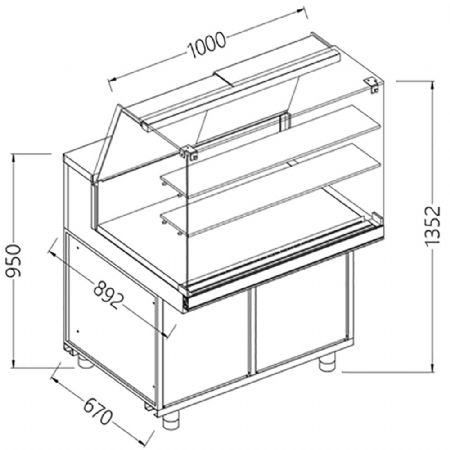 Comptoir vitrine chauffante 