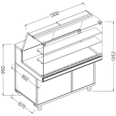 Comptoir vitrine chauffante 