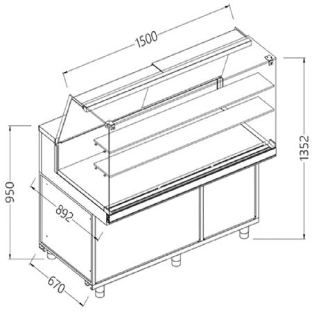 Comptoir vitrine chauffante 