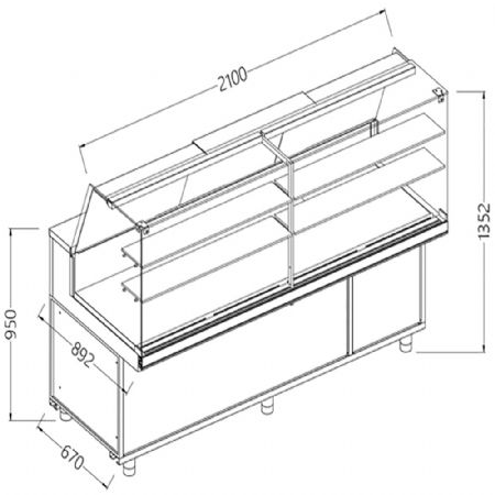 Comptoir vitrine chauffante 