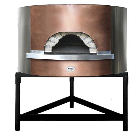 four  pizza professionnel  bois avec faade en cuivre sole diamtre 1100 mm capacit 4/5 pizzas