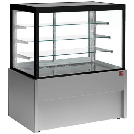 Vitrine de comptoir panoramique, chauffante, 4 niveaux, sans rserve - GRIS