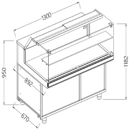 Comptoir vitrine chauffante 