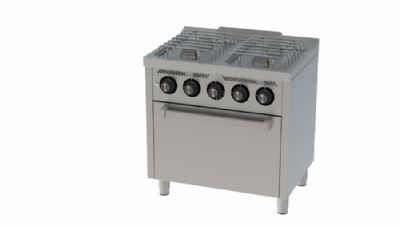 Fourneau de table  gaz professionnel avec 2 brleurs 5,5 kW - 400x600x335 mm