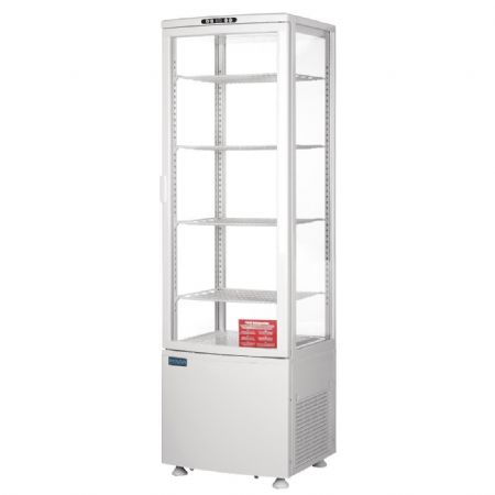 Vitrine rfrigre porte incurve blanche 235 litres - 515x485x1690 mm