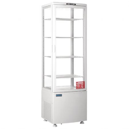 Vitrine rfrigre porte incurve blanche 235 litres - 515x485x1690 mm