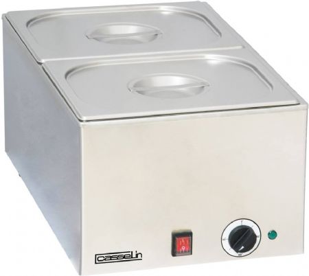 Bain-marie de table inox avec 2 x GN 1/2 - 338x540x248 mm