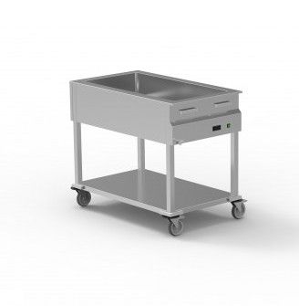 Chariot bain marie  eau 3 bacs GN 1/1-150 - 1120x690x945 mm