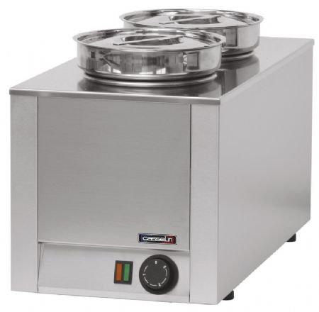 Bain-marie  sauce de table inox 2 cuves - 300x600x350 mm