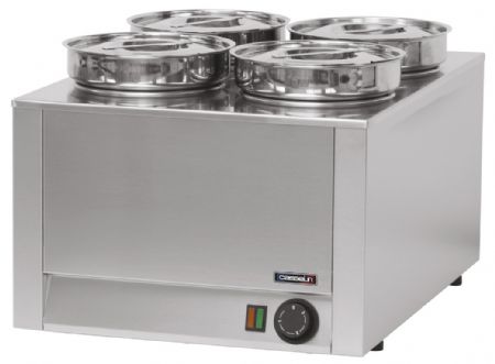 Bain-marie  sauce de table inox 4 cuves - 450x600x350 mm