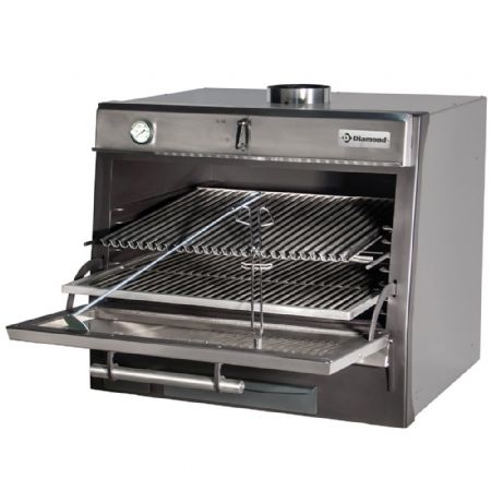 Four-BBQ  charbon GN 1/1 + GN2/4 (75 Kg/h)/Inox