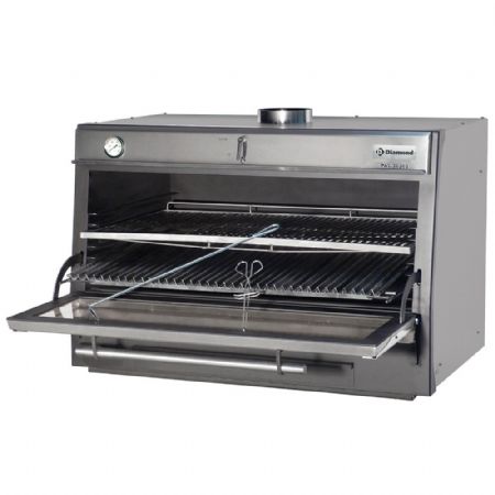 Four-BBQ  charbon GN 2/1 + GN1/1 (150 Kg/h)/Inox