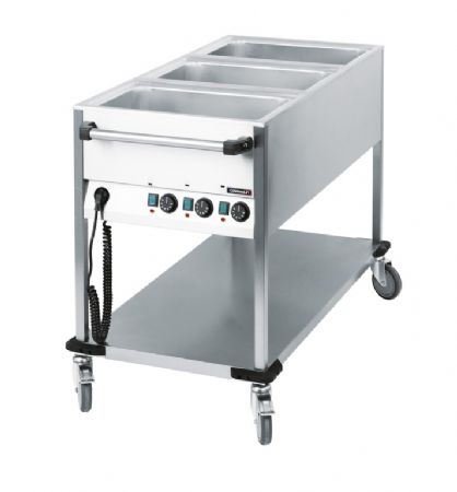 Chariot bain-marie  eau 3 x GN 1/1 - 1250x700x900 mm