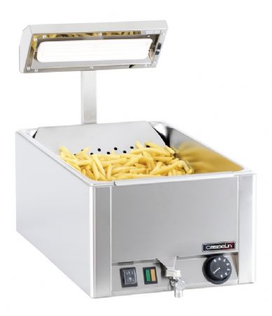 Chauffe-frites inox gn 1/1 avec bac de salage inclus Cramique