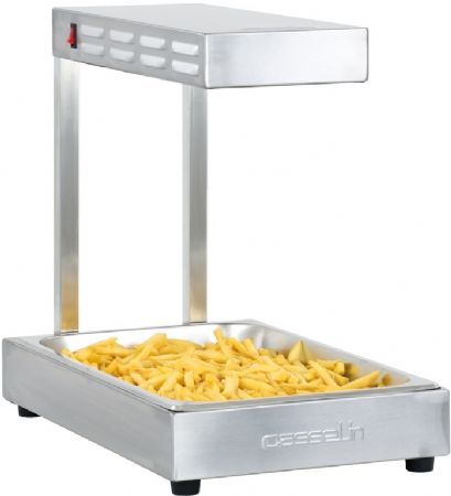 Chauffe-frites inox gn 1/1 quartz avec plaque perfore amovible