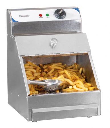 Chauffe-frites inox avec pelle  frites incluse compact