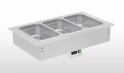 Cuve bain marie  eau encastrable 2 GN 1/1-150 - 790x646x215 mm