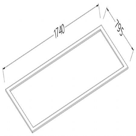 Option: Cadre inox pour encastrer L 1700 mm EURONORM