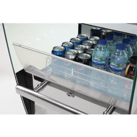 Vitrine positive libre service plusieurs niveaux 220 litres - 494x674x1742 mm