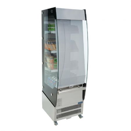 Vitrine positive libre service plusieurs niveaux 220 litres - 494x674x1742 mm