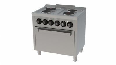 Fourneau lectrique professionnel sur four lectrique gn 1/1 avec 4 plaques - 9,5 kW - 800x600x880 mm