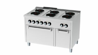 Fourneau professionnel lectrique sur four lectrique gn 2/1 avec 6 plaques 2,6 kW - 1200x750x880 mm